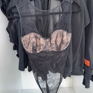 Elegant Black Lace Bodysuit